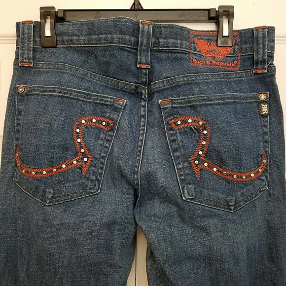 Rock & Republic Henlee Jeans 32 Studs Embroidered - Picture 4 of 7
